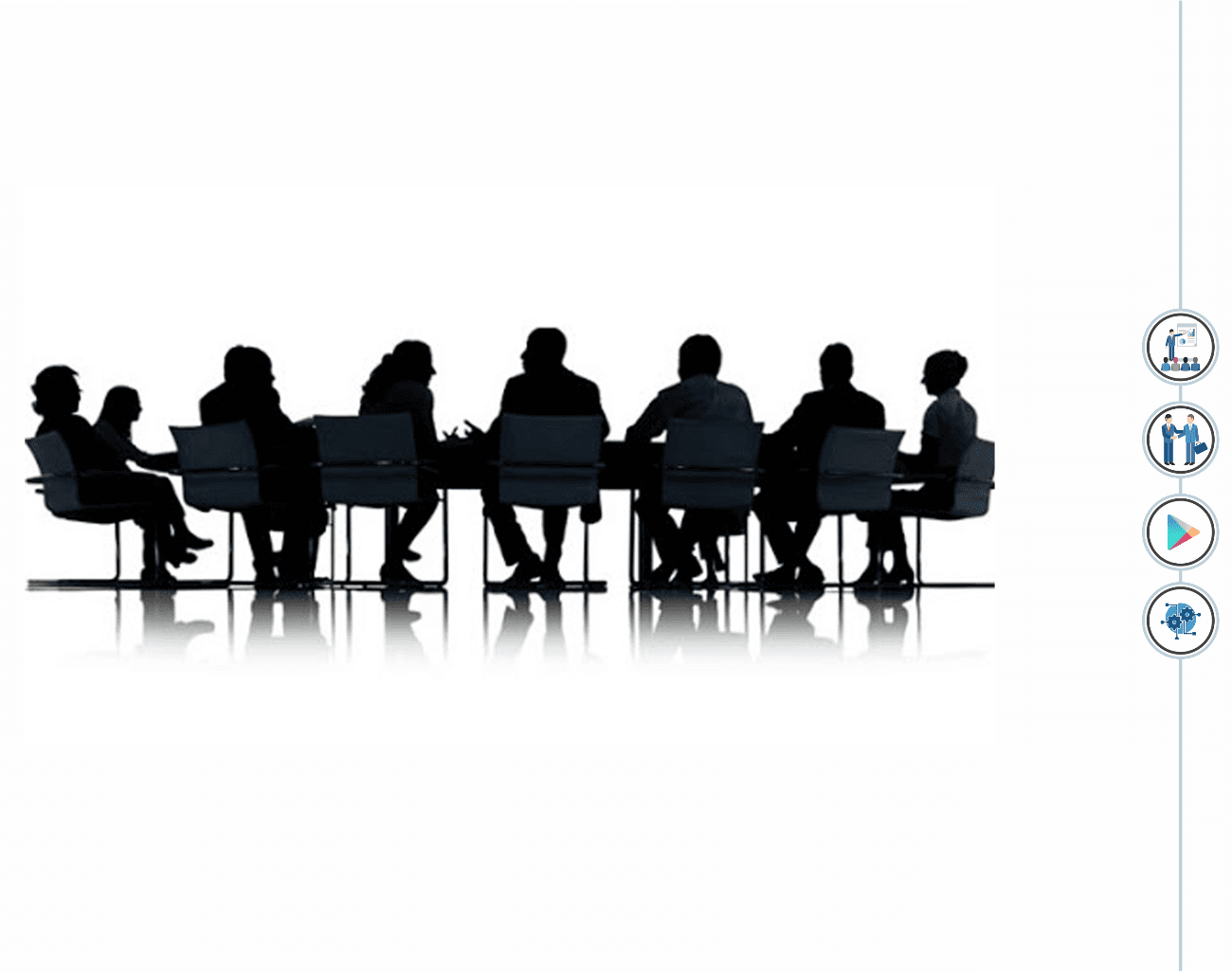 A booth committee meeting in session